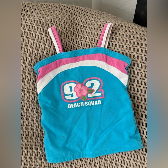 Kids Camisole with 902 Beach Squad Design - Blue and Pink - Picture 1 of 2